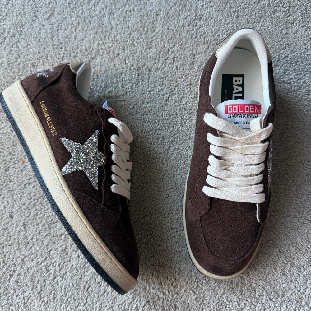Golden Goose ball star  Brown Suede Sneakers sz 37 - Picture 3 of 9